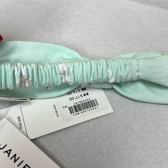 Janie and Jack 100031366 mint flamingo print Headband NWT One Size - Picture 6 of 7
